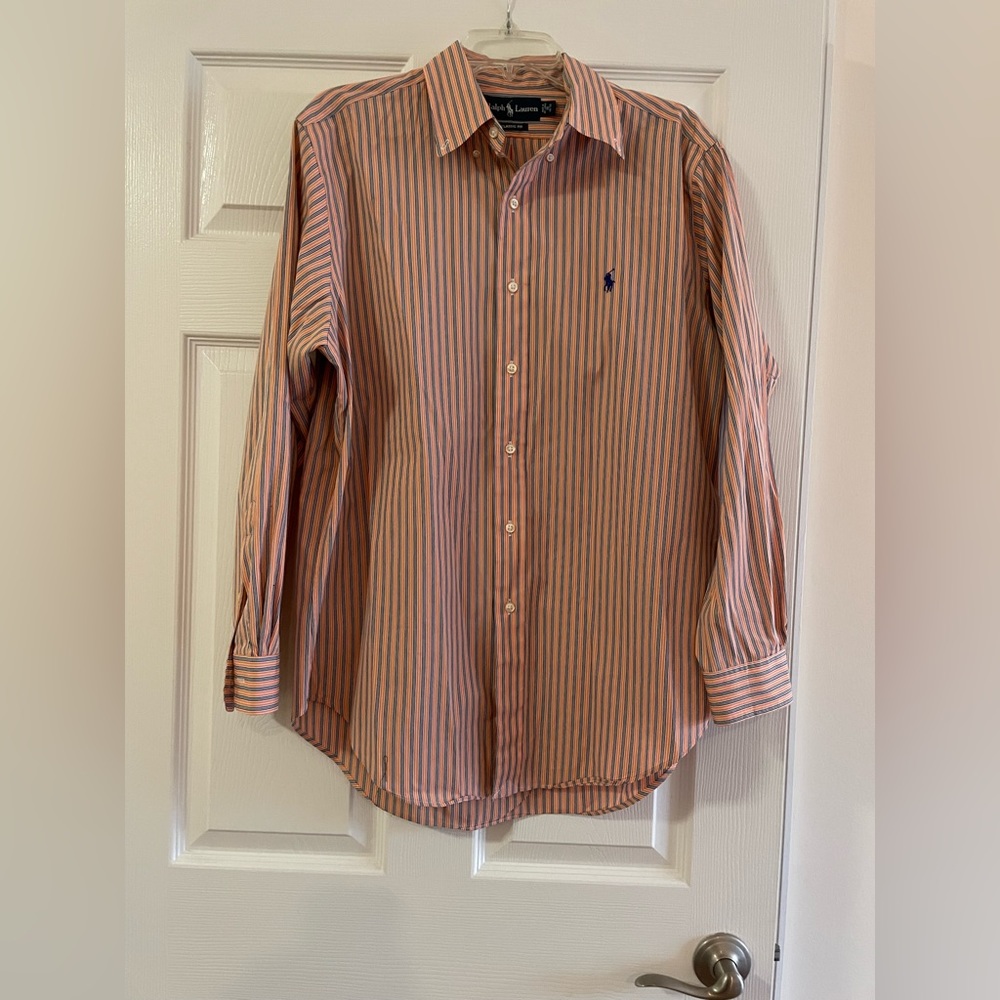 Ralph Lauren Men's Classic Fit Striped Button Down size 16
